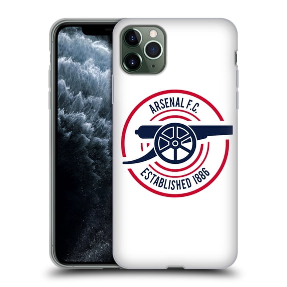 Head Case Designs Officially Licensed Arsenal FC Crest and Gunners Logo 1886 Soft Gel Case Compatible with Apple iPhone 11 Pro Max