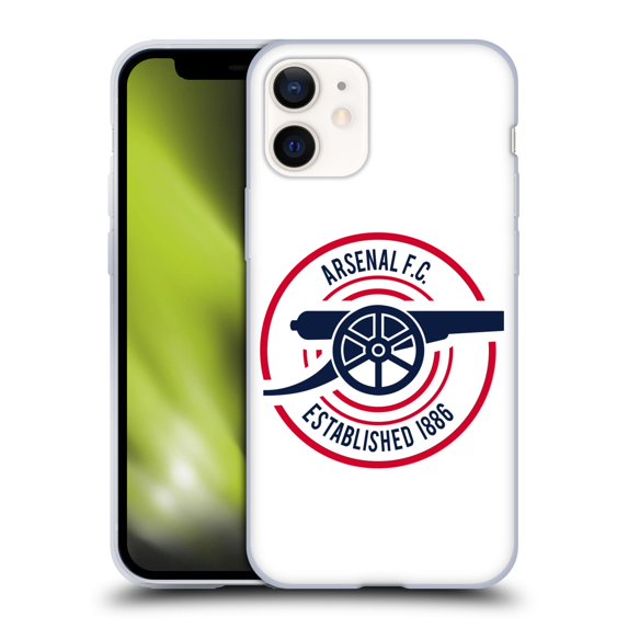 Head Case Designs Officially Licensed Arsenal FC Crest and Gunners Logo 1886 Soft Gel Case Compatible with Apple iPhone 12 Mini