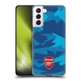 thumbnail image 1 of Head Case Designs Officially Licensed Arsenal FC Crest and Gunners Logo Geometric Blue Hard Back Case Compatible with Samsung Galaxy S21 5G, 1 of 7