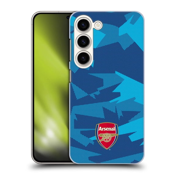 Head Case Designs Officially Licensed Arsenal FC Crest and Gunners Logo Geometric Blue Hard Back Case Compatible with Samsung Galaxy S23 5G