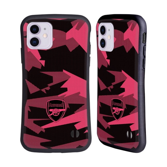 Head Case Designs Officially Licensed Arsenal FC Crest and Gunners Logo Geometric Pink Hybrid Case Compatible with Apple iPhone 11