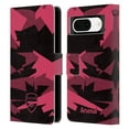 thumbnail image 1 of Head Case Designs Officially Licensed Arsenal FC Crest and Gunners Logo Geometric Pink Leather Book Wallet Case Cover Compatible with Google Pixel 8, 1 of 6