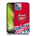 thumbnail image 1 of Head Case Designs Officially Licensed Arsenal FC Crest and Gunners Logo Impact Soft Gel Case Compatible with Apple iPhone 14, 1 of 7