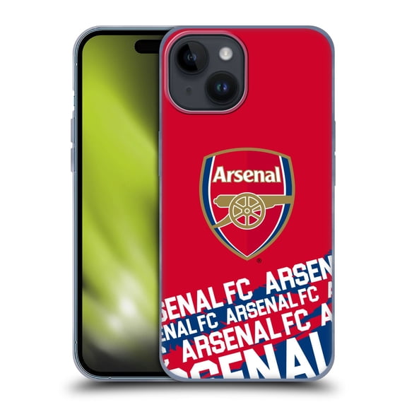 Head Case Designs Officially Licensed Arsenal FC Crest and Gunners Logo Impact Soft Gel Case Compatible with Apple iPhone 15