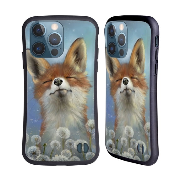 Head Case Designs Officially Licensed Ash Evans Animals Dandelion Fox Hybrid Case Compatible with Apple iPhone 13 Pro