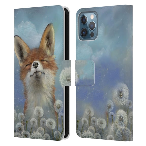 Head Case Designs Officially Licensed Ash Evans Animals Dandelion Fox Leather Book Wallet Case Cover Compatible with Apple iPhone 12 / iPhone 12 Pro