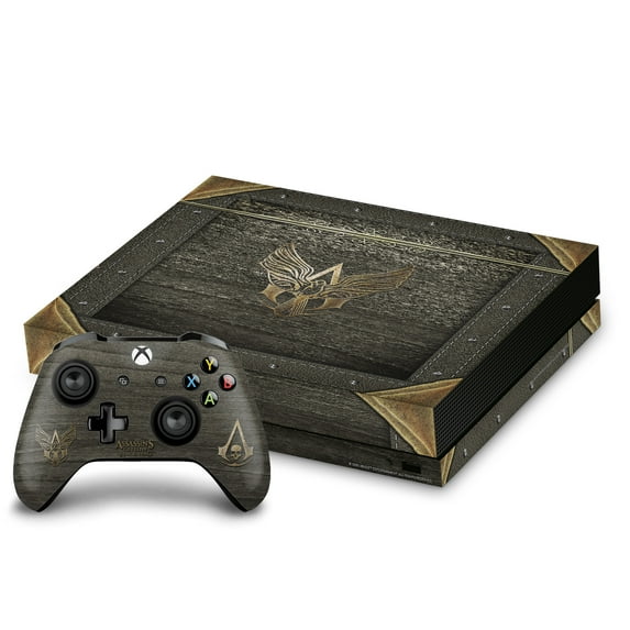Head Case Designs Officially Licensed Assassin's Creed Black Flag Graphics Wood And Gold Chest Vinyl Sticker Skin Decal Cover Compatible with Microsoft Xbox One X Bundle