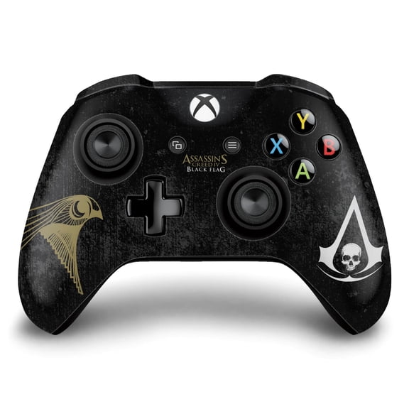 Head Case Designs Officially Licensed Assassin's Creed Black Flag Logos Grunge Vinyl Sticker Skin Decal Cover Compatible with Microsoft Xbox One S / X Controller