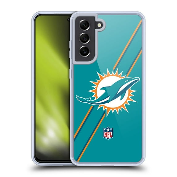 Head Case Designs NFL Miami Dolphins Logo Stripes Soft Gel Case for Samsung Galaxy S21 FE 5G