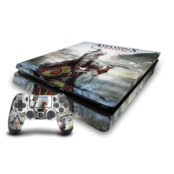 Head Case Designs Officially Licensed Assassin's Creed III Graphics Game Cover Vinyl Sticker Skin Decal Cover Compatible with Sony PS4 Slim Console & Controller