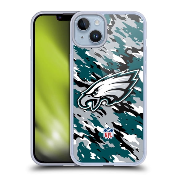 Head Case Designs NFL Philadelphia Eagles Logo Camou Soft Gel Case for Apple iPhone 14 Plus