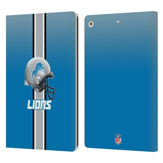 Head Case Designs NFL Detroit Lions Logo Helmet Leather Book Wallet Case Cover For Apple iPad 10.2 2019/2020/2021