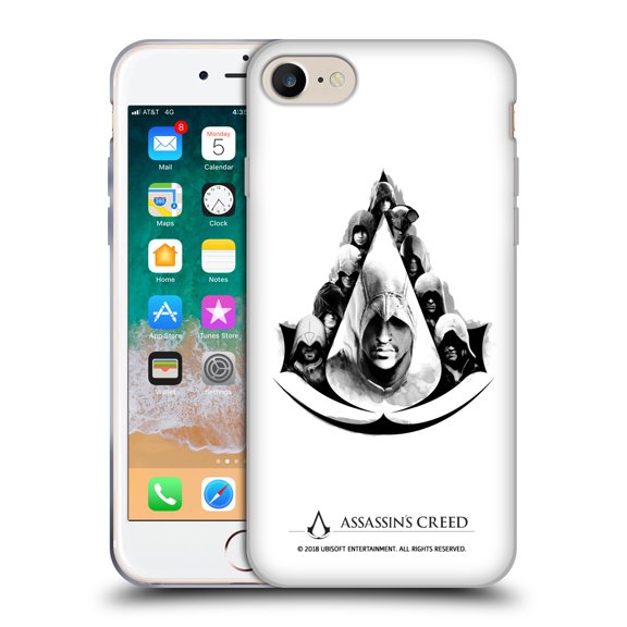 Head Case Designs Officially Licensed Assassin's Creed Legacy Logo Characters Soft Gel Case Compatible with Apple iPhone 7 / 8 / SE 2020 & 2022