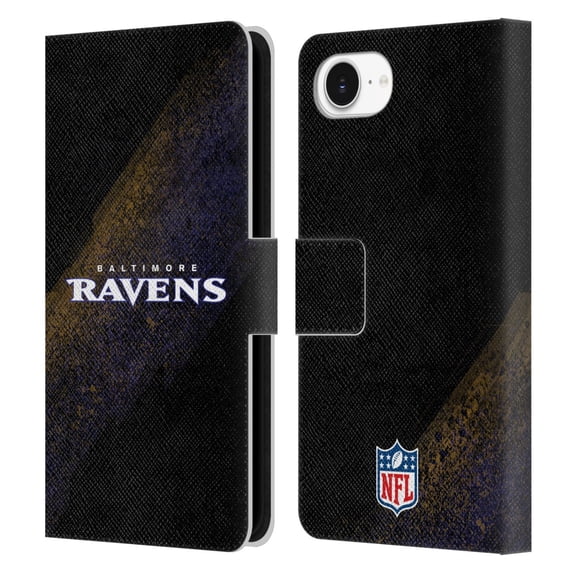 Head Case Designs NFL Baltimore Ravens Logo Blur Leather Book Wallet Case Cover For Apple iPhone 16e