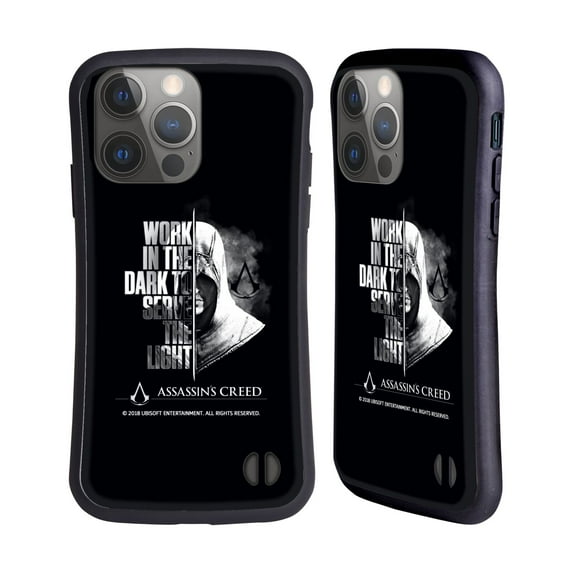 Head Case Designs Officially Licensed Assassin's Creed Legacy Typography Half Hybrid Case Compatible with Apple iPhone 14 Pro