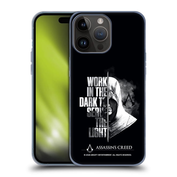 Head Case Designs Officially Licensed Assassin's Creed Legacy Typography Half Soft Gel Case Compatible with Apple iPhone 15 Pro Max