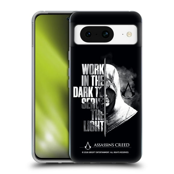 Head Case Designs Officially Licensed Assassin's Creed Legacy Typography Half Soft Gel Case Compatible with Google Pixel 8
