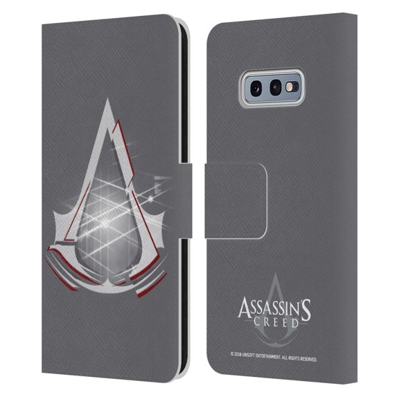 Head Case Designs Officially Licensed Assassin's Creed Logo Light Leather Book Wallet Case Cover Compatible with Samsung Galaxy S10e