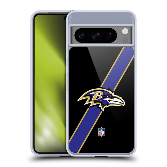 Head Case Designs NFL Baltimore Ravens Logo Stripes Soft Gel Case for Google Pixel 8 Pro