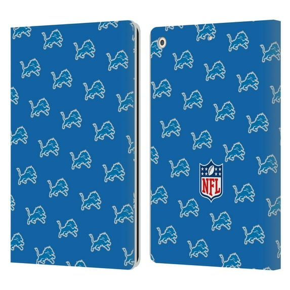 Head Case Designs NFL Detroit Lions Artwork Patterns Leather Book Wallet Case Cover For Apple iPad 10.2 2019/2020/2021