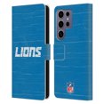 thumbnail image 1 of Head Case Designs NFL Detroit Lions Logo Distressed Look Leather Book Wallet Case Cover For Samsung Galaxy S25 Ultra, 1 of 6