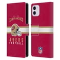 thumbnail image 1 of Head Case Designs NFL San Francisco 49ers Graphics Helmet Typography Leather Book Wallet Case Cover For Apple iPhone 11, 1 of 6