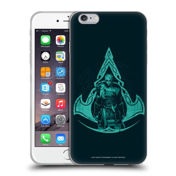 Head Case Designs Officially Licensed Assassin's Creed Valhalla Compositions Crest And Female Eivor Soft Gel Case Compatible with Apple iPhone 6 Plus / iPhone 6s Plus