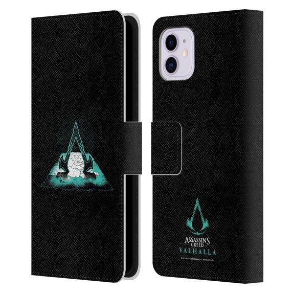 Head Case Designs Officially Licensed Assassin's Creed Valhalla Compositions Crest And Map Leather Book Wallet Case Cover Compatible with Apple iPhone 11
