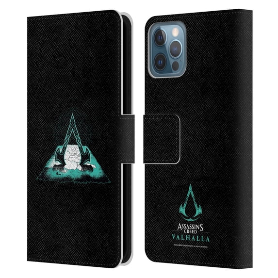 Head Case Designs Officially Licensed Assassin's Creed Valhalla Compositions Crest And Map Leather Book Wallet Case Cover Compatible with Apple iPhone 12 / iPhone 12 Pro