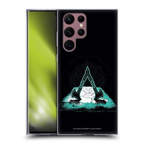 Head Case Designs Officially Licensed Assassin's Creed Valhalla Compositions Crest And Map Soft Gel Case Compatible with Samsung Galaxy S22 Ultra 5G