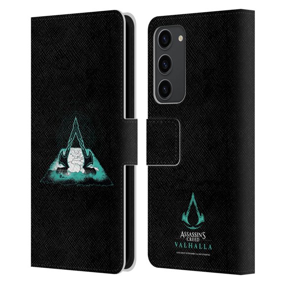 Head Case Designs Officially Licensed Assassin's Creed Valhalla Compositions Crest And Map Leather Book Wallet Case Cover Compatible with Samsung Galaxy S23+ 5G