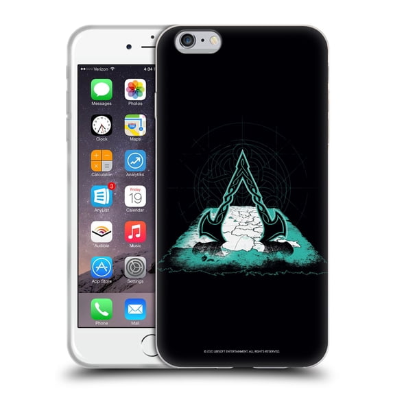 Head Case Designs Officially Licensed Assassin's Creed Valhalla Compositions Crest And Map Soft Gel Case Compatible with Apple iPhone 6 Plus / iPhone 6s Plus
