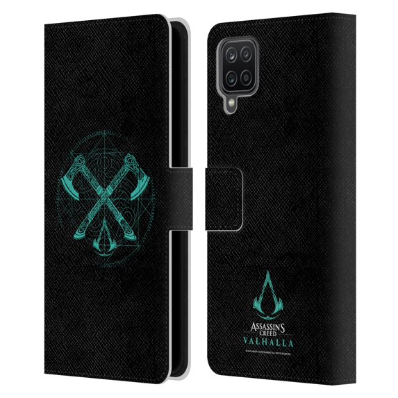Head Case Designs Officially Licensed Assassin's Creed Valhalla Compositions Dual Axes Leather Book Wallet Case Cover Compatible with Samsung Galaxy A12 (2020)