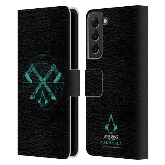 Head Case Designs Officially Licensed Assassin's Creed Valhalla Compositions Dual Axes Leather Book Wallet Case Cover Compatible with Samsung Galaxy S22+ 5G