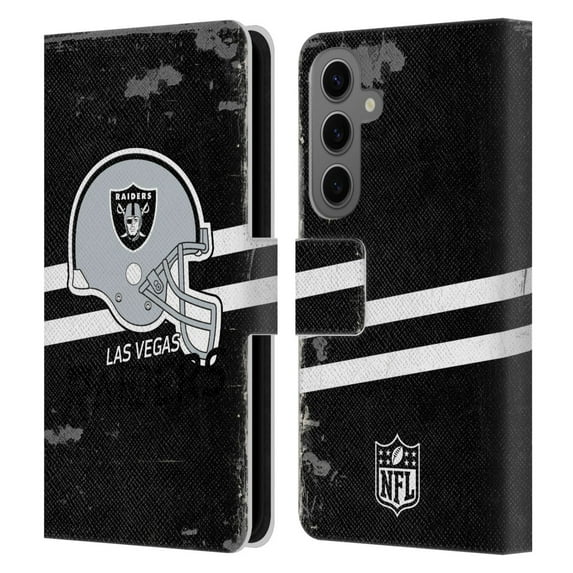 Head Case Designs NFL Las Vegas Raiders Logo Art Helmet Distressed Look 100th Leather Book Wallet Case Cover For Samsung Galaxy S25