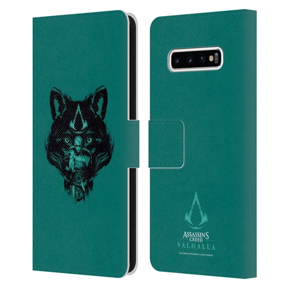 Head Case Designs Officially Licensed Assassin's Creed Valhalla Compositions Wolf Kissed Female Eivor Leather Book Case Compatible with Samsung Galaxy S10+ / S10 Plus