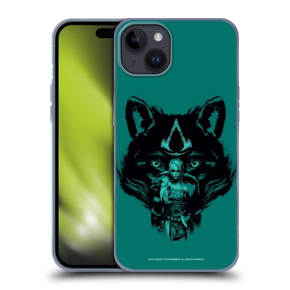 Head Case Designs Officially Licensed Assassin's Creed Valhalla Compositions Wolf Kissed Female Eivor Soft Gel Case Compatible with Apple iPhone 15 Plus