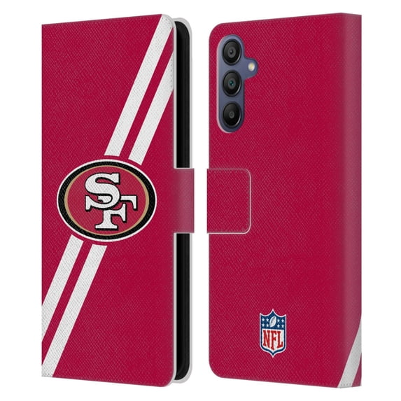 Head Case Designs NFL San Francisco 49Ers Logo Stripes Leather Book Wallet Case Cover For Samsung Galaxy A15