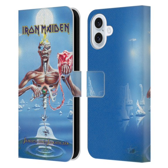 Head Case Designs Officially Licensed Iron Maiden Album Covers SSOSS Leather Book Wallet Case Cover Compatible with Apple iPhone 16 Plus