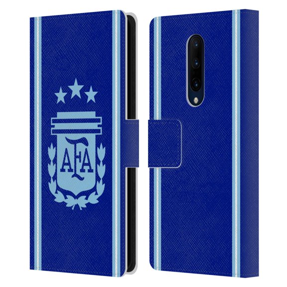 Head Case Designs Officially Licensed Argentina National Football Team 2024/25 Crest Kit Away Leather Wallet Case Compatible with OnePlus 7 Pro
