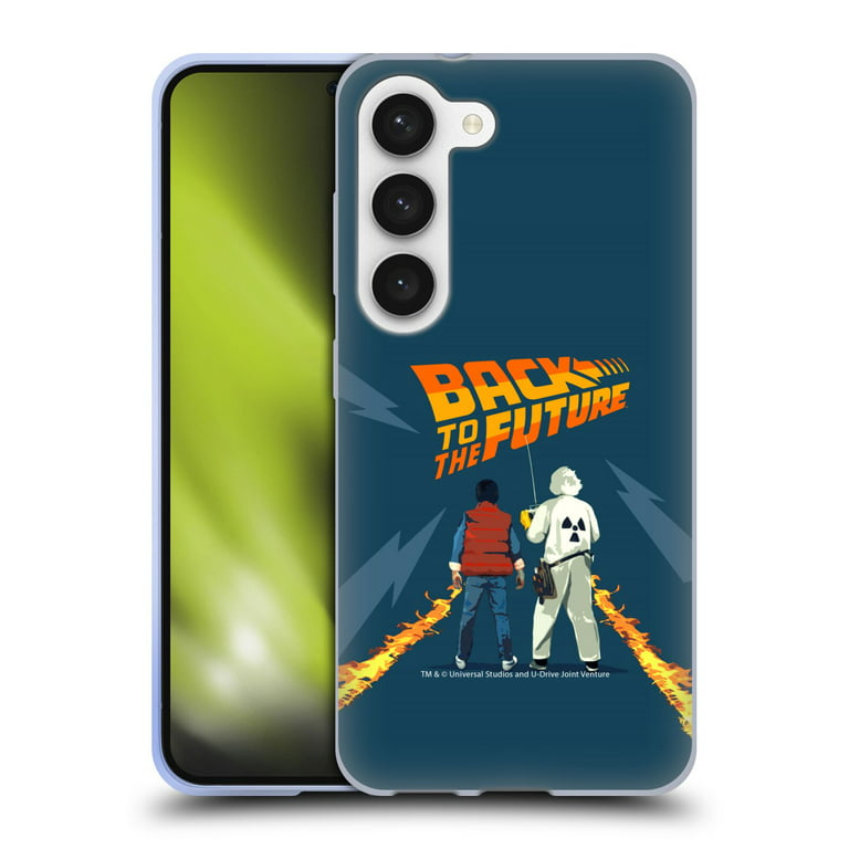 Head Case Designs Officially Licensed Back to the Future I Key Art Dr.  Brown And Marty Soft Gel Case Compatible with Samsung Galaxy S23 5G 
