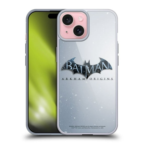 Head Case Designs Batman Arkham Origins Key Art Logo Soft Gel Case for Apple iPhone 15