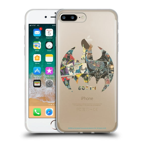 Head Case Designs Officially Licensed Batman DC Comics 80th Anniversary Bat Signal Collage Soft Gel Case Compatible with Apple iPhone 7 Plus / iPhone 8 Plus