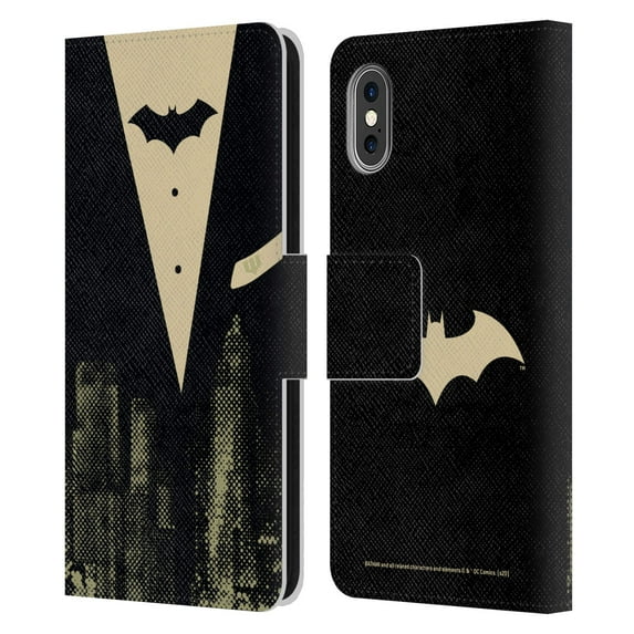 Head Case Designs Officially Licensed Batman DC Comics Duality Suit Leather Book Wallet Case Cover Compatible with Apple iPhone X / iPhone XS