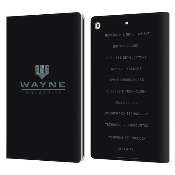 Head Case Designs Officially Licensed Batman DC Comics Duality Wayne Industries Logo Leather Book Wallet Case Cover Compatible with Apple iPad 10.2 2019/2020/2021