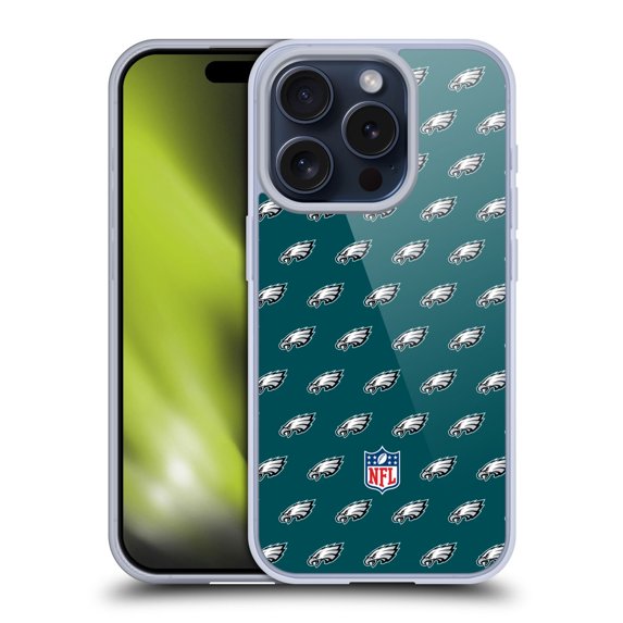 Head Case Designs NFL Philadelphia Eagles Artwork Patterns Soft Gel Case for Apple iPhone 15 Pro