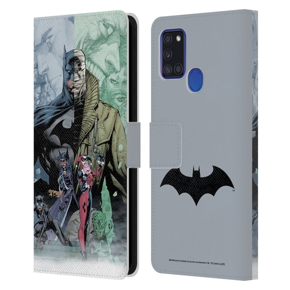 Head Case Designs Officially Licensed Batman DC Comics Famous Comic Book Covers Hush Leather Book Wallet Case Cover Compatible with Samsung Galaxy A21s (2020)