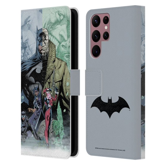 Head Case Designs Officially Licensed Batman DC Comics Famous Comic Book Covers Hush Leather Book Wallet Case Cover Compatible with Samsung Galaxy S22 Ultra 5G