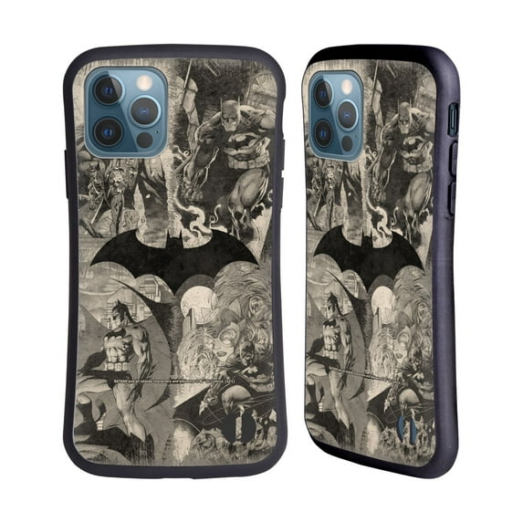 Head Case Designs Officially Licensed Batman DC Comics Hush Logo Collage Distressed Hybrid Case Compatible with Apple iPhone 12 / iPhone 12 Pro