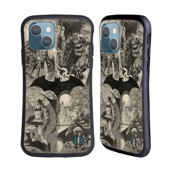 Head Case Designs Officially Licensed Batman DC Comics Hush Logo Collage Distressed Hybrid Case Compatible with Apple iPhone 13
